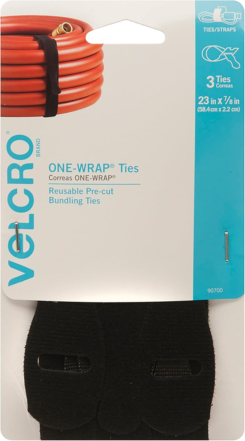 VELCRO Brand ONEWRAP Ties For Cables, Wires & Cords 3 Ct 23" x 7/
