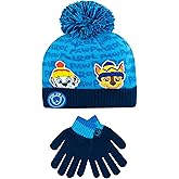 Paw Patrol Kids Winter Hat and Gloves Set Chase and Rubble Blue One Size