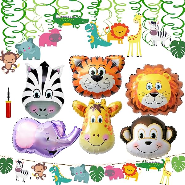 Supla Vbs Safari Jungle Animals Hanging Decorations Green Safari