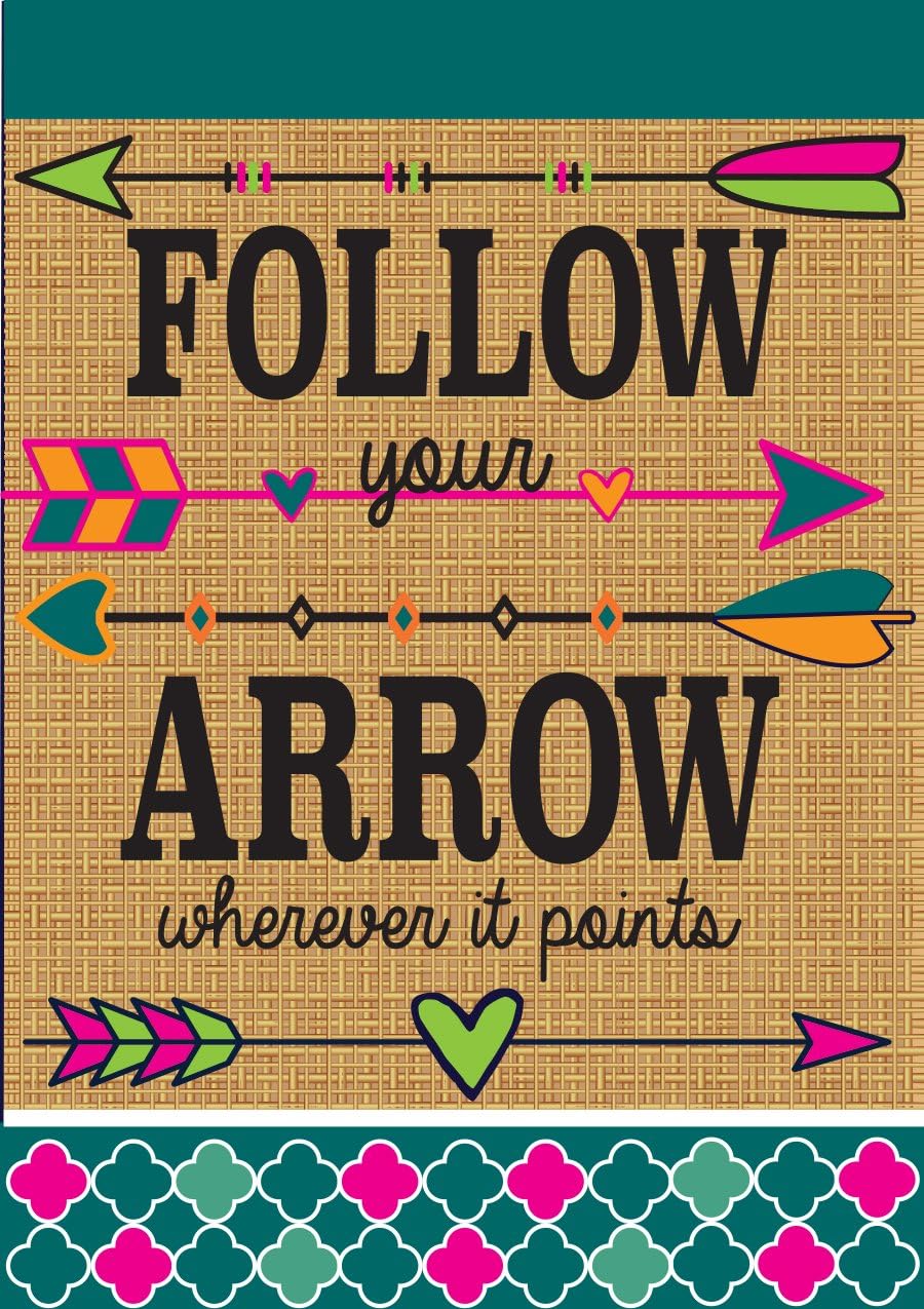 Magnolia Garden Follow Your Arrow Wherever it Points 42 x 29 Rectangular Burlap Double Applique Large House Flag