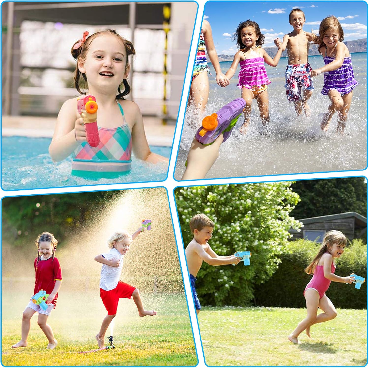 AESGOGO Squirt Water Guns for Kids Toddlers,Outdoor Water Toys for 3 4 5 6 7 8 9 Year Old Boys Girls Gifts,Summer Toys for Pool Yard Beach: Toys & Games