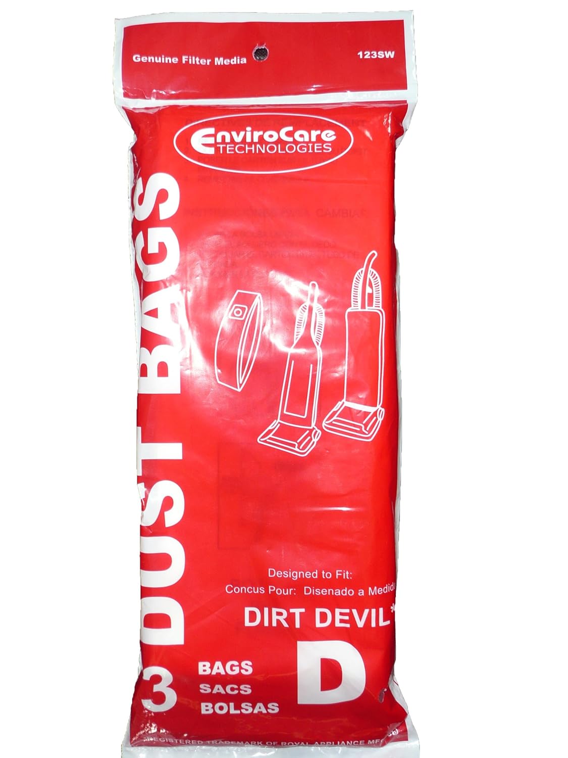 3 Royal Dirt Devil Type D Vacuum Bags, Featherlite, Lite Plus, Extra, Classic, Sensation, Toughtmate, Impulse, Upright Vacuum Cleaners, 3-670147-001, 3670147001, 670147 3-670075-001, 3670075001, 670075 3-670148-001, 6201, 5200, 6700, 6701, 6705, 5235, 085300, 085335, 085400, 085430, 085435, 085440, 085470