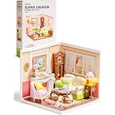 Rolife Super Creator Kits, Tiny House Building Blocks for Little Dolls, DIY Plastic Mini House Model Building Kits for Teens Aged 14+, DIY Crafts/Hobbies for Adults (Holiday Tea Time)