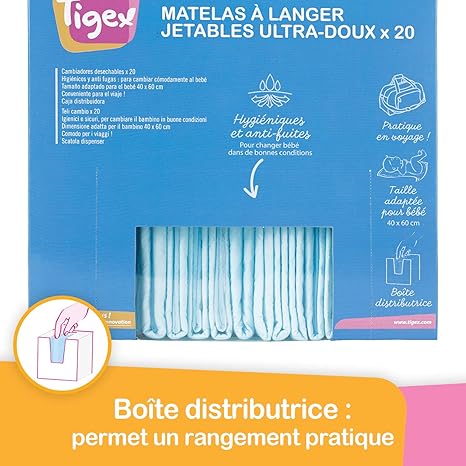 Tigex Protections Jetables Pour Matelas A Langer Blanc Bleu Lot De Amazon Fr Bebes Puericulture
