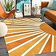 Lahome Sun Print Machine Washable Area Rugs-5x7 for Living Room, Large Non-Slip Boho Kids Nursery Throw Rug Carpet for Bedroom Entryway Dining Room Office Rug Decor (5'x7', Rainbow Sun)