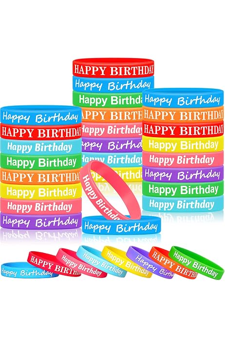 Birthday Bracelet Sets For Guests - 12 Pack Clay Beaded Thank You Gifts