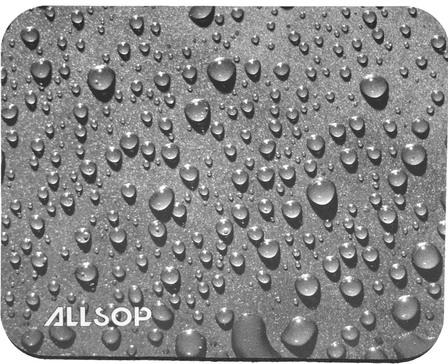 Allsop Raindrop Design Mouse Pad with Non-Slip Backing - Black/Grey, 05493