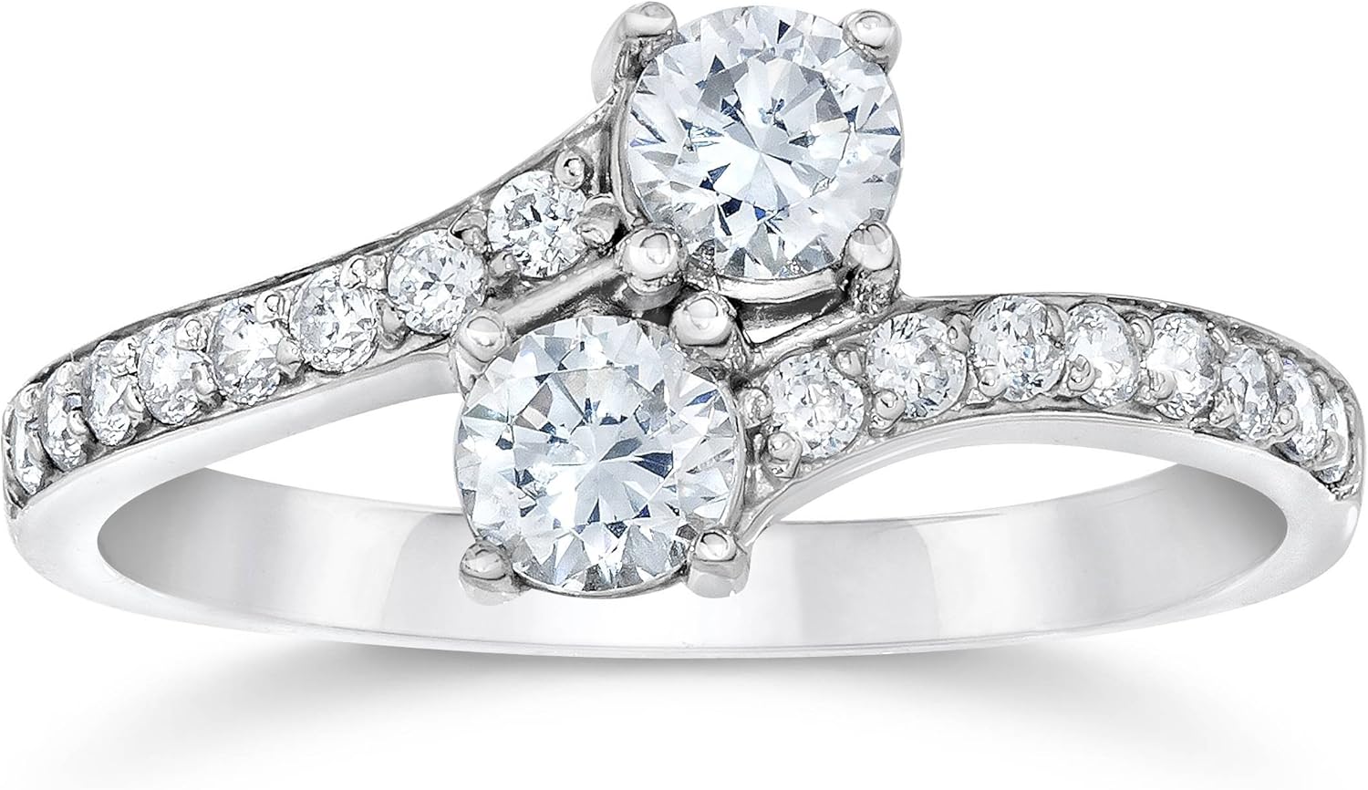 1 Carat Forever Us Diamond Two Stone Engagement Ring 10k White Gold Amazon Com 1 Carat Forever Us Diamond Two Stone Engagement Ring 10k White Gold Amazon Com