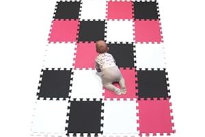 YIMINYUER® 20 Tiles (30cm×30cm×1cm Each Tile) Baby Soft Puzzle Play Mats, Kids Thick EVA Foam Floor, Toddlers & Children's Soft Interlocking Mat R01R04R09G301020