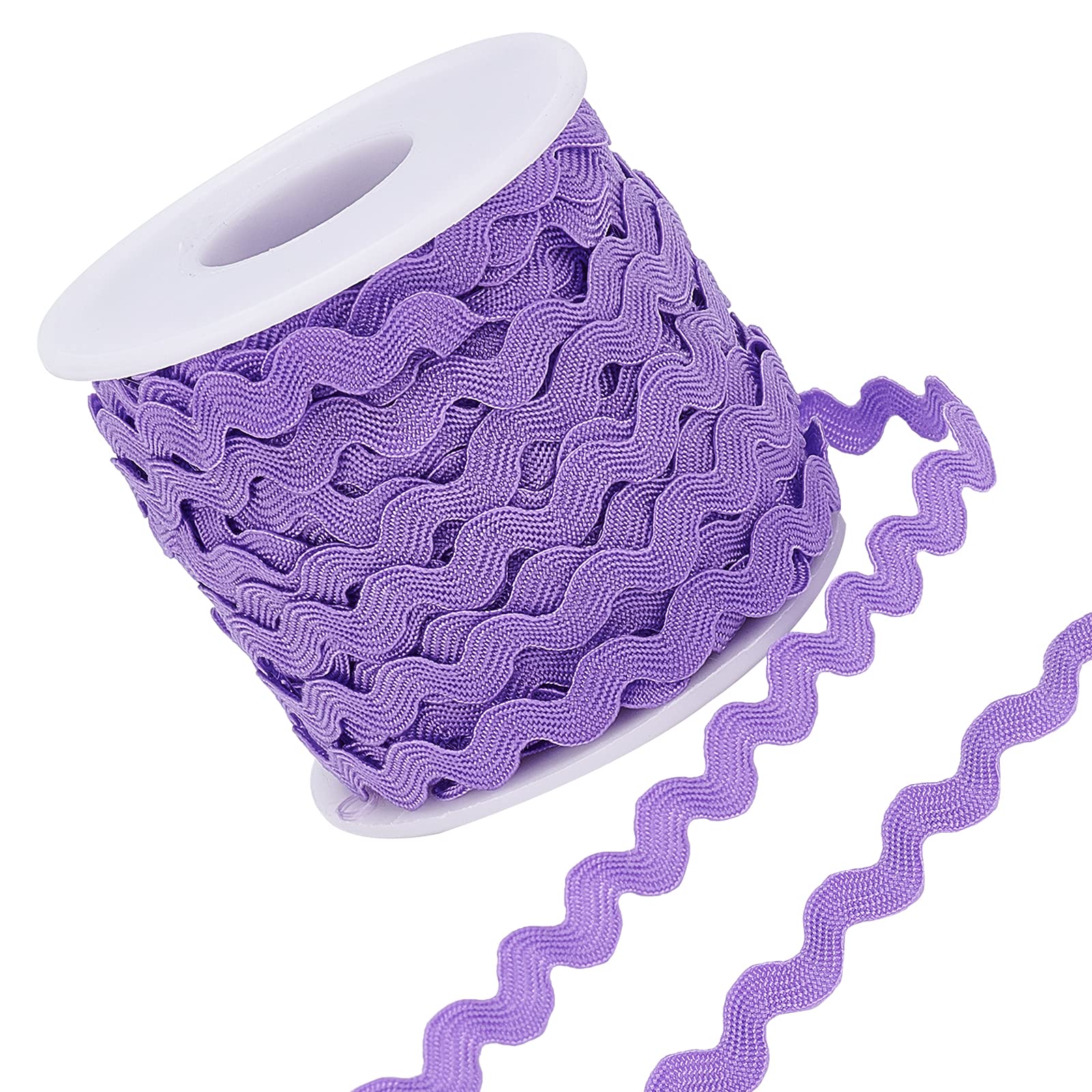 GORGECRAFT 27yard/25m Rick Rack Trim Ribbon Wave Sewing Bending Fringe Trim 5mm/0.2 inch for Sewing Flower Making Wedding Party Lace Ribbon Craft (Purple)