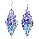 Aisansty Dangle Earrings for Women Handmade Boho Super Lightweight Chandelier Dangle Drop Earring Gold Silver Plated