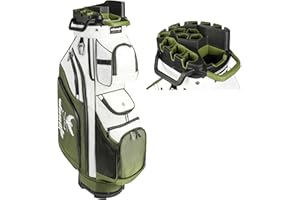 WOSOFE 14 Way Full-Length Divider Top Men Golf Cart Bag, Fixed Slots Clubs Organized Premium Oxford Cloth Women 13 Pockets Black Blue Green Golf Bag with 3 Handles Cooler Rain Cover