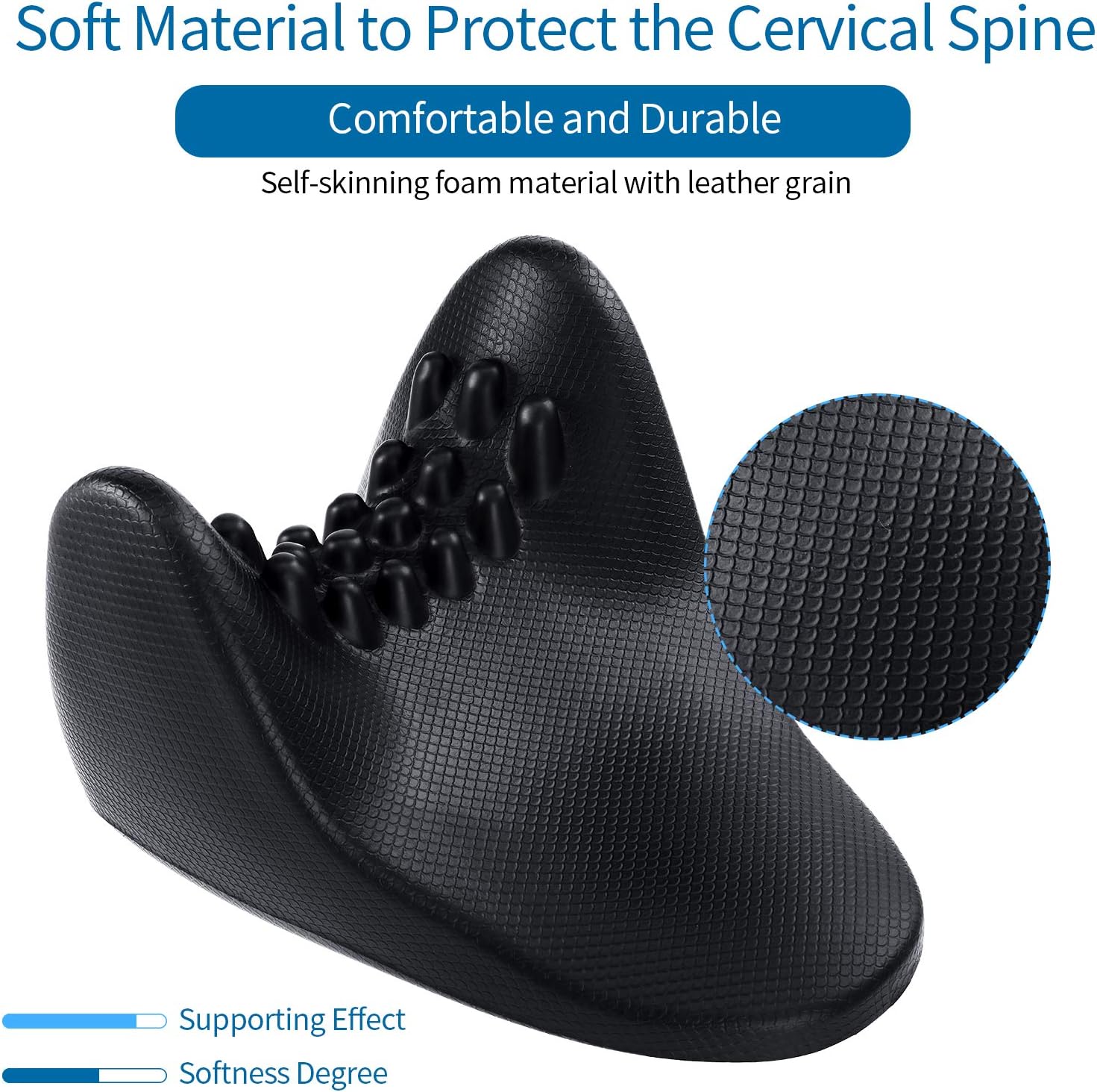 Cervical Neck Pillow, Misiki Cervical Traction Pillow Portable Cervical Vertebra Massage Pillow Release Stress Ergonomic Neck Support Pillow for Neck and Shoulder Pain Relief, Relieve Muscle Tension: Health & Personal Care