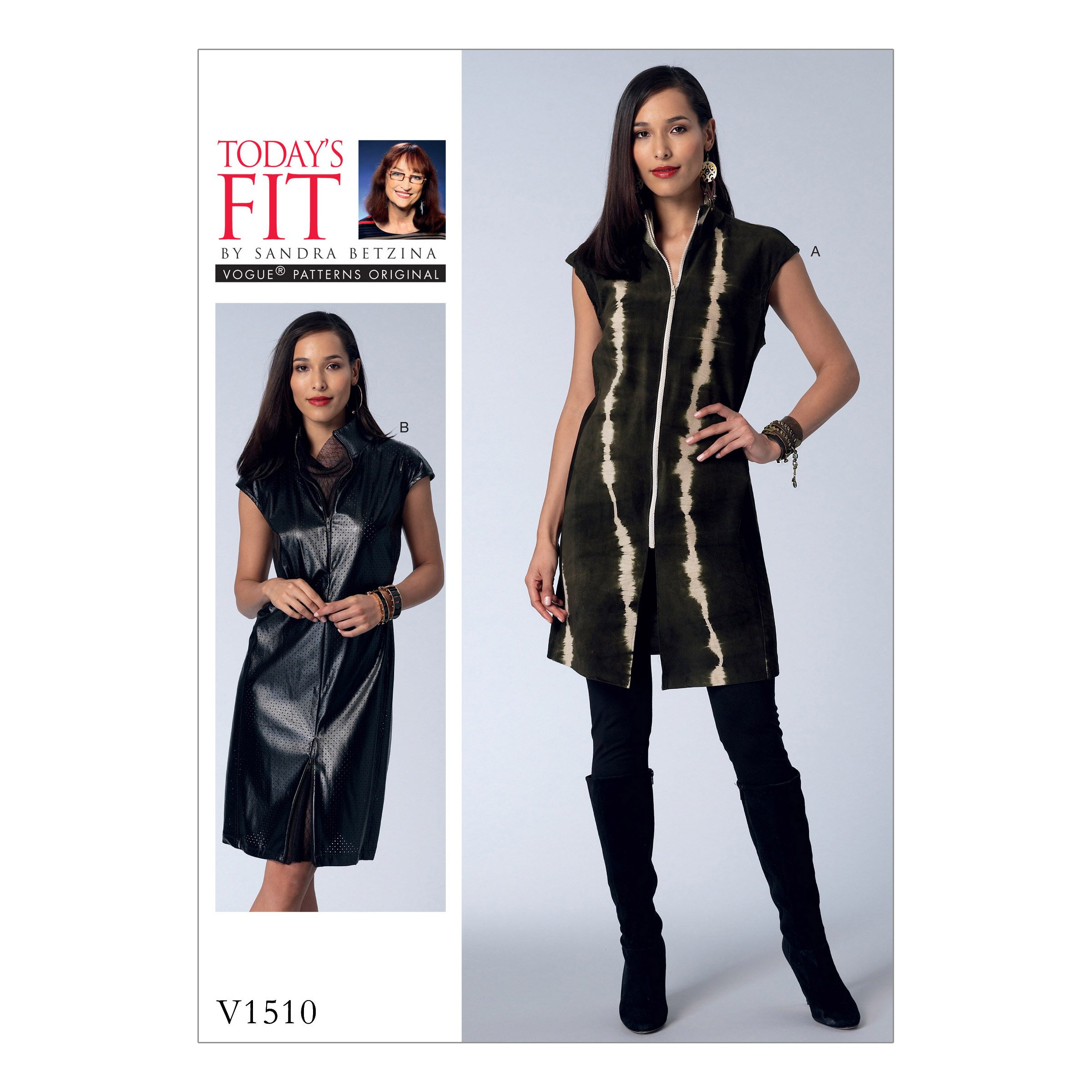 Vogue Patterns 1510 OS,Misses Tunic and Dress,Sizes A-J, Tissue, Multicoloured, 20 x 0.5 x 25 cm