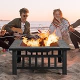 Yaheetech Outdoor Fire Pit 81cm Square 3 in 1 Heat Resistant with Cover view 5