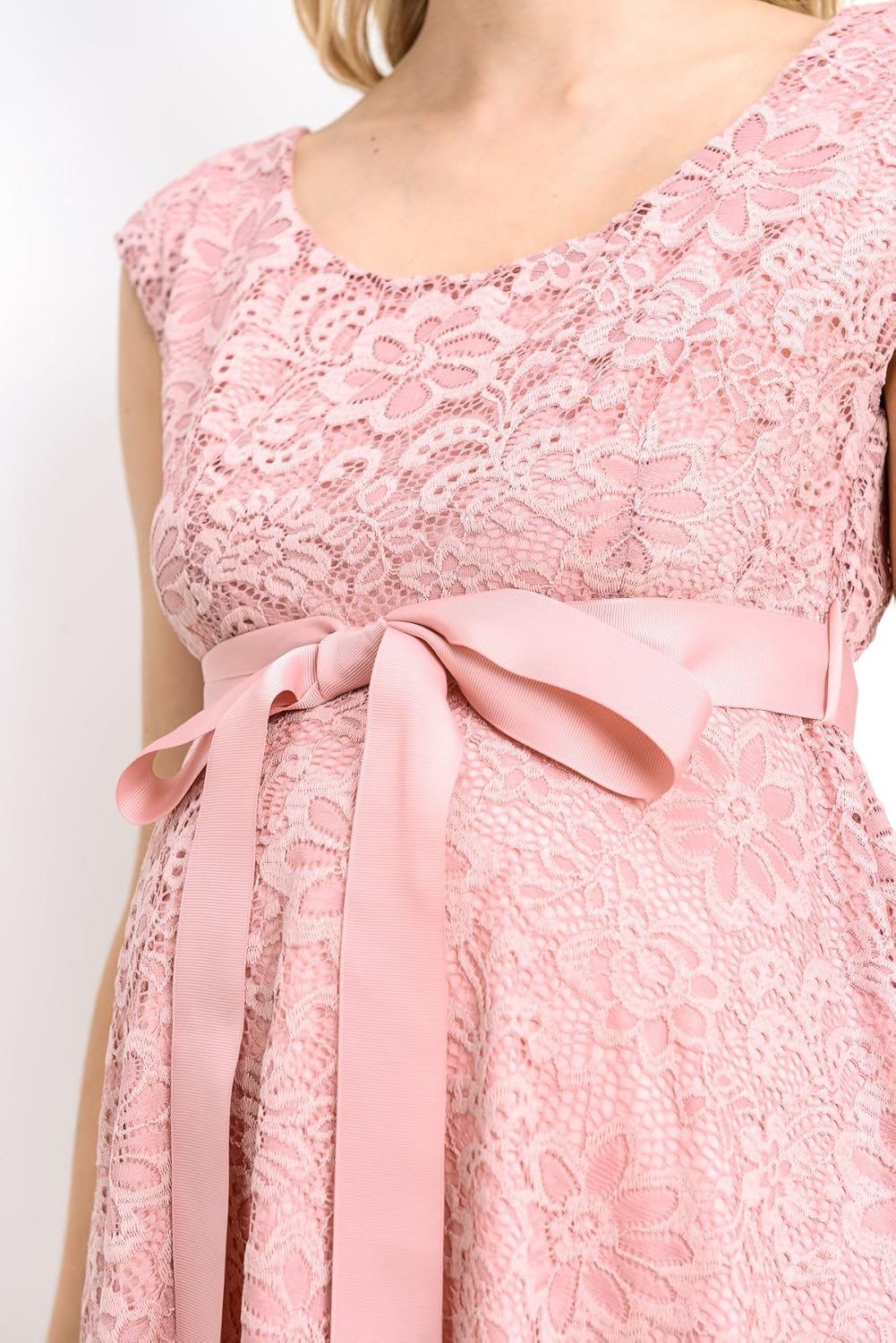 HELLO MIZ Maternity Floral Lace Baby Shower Party Cocktail Dress with Ribbon Waist at  Women’s Clothing store