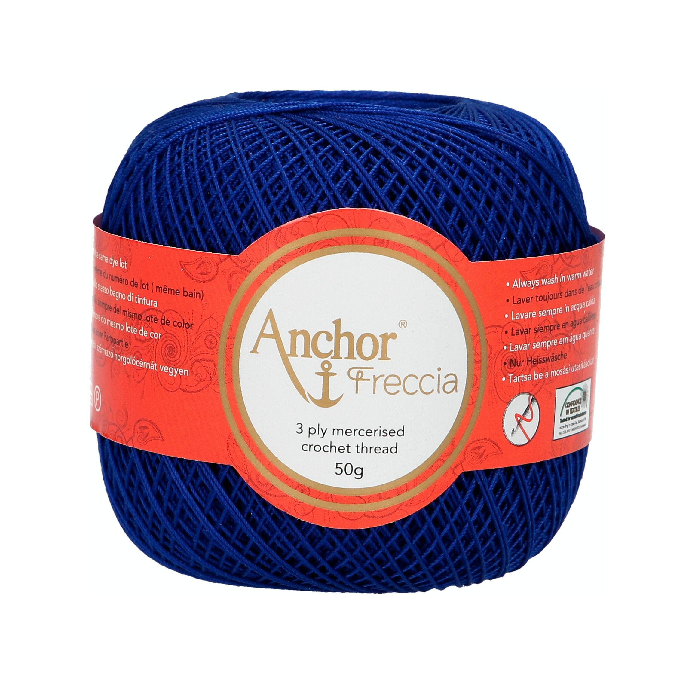 Anchor Freccia 16 4771016-00134 Blue Crochet Yarn 100% Cotton — image 1