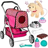Puppy Doll Stroller – Remote Control Walking & Barking Plush Dog Toy for Kids – Electronic Interactive Puppy with Sounds, Tail Wagging & Music – Pretend Play Pet Toy for Girls & Boys Ages 2–7