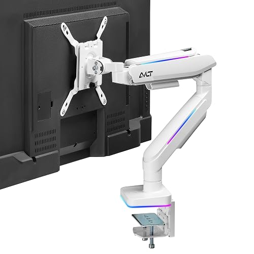 AVLT RGB Lights Single 17”-43” Gaming Monitor Arm Desk Mount, Fits One ...