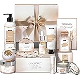 Gifts for Women Bath and Body Gift Basket Set for Women, 12 Piece Set of Coconut Home Spa Set for Self Care, Mothers Day Relaxing Bath Sets Birthday Christmas Gifts for Mom Sister Her Wife