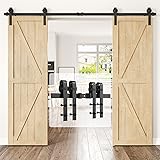 HomLxclx 9ft Double Door Heavy Duty Sturdy Sliding