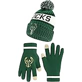 Ultra Game Men's NBA Official Super Soft Winter Beanie Hat with Extra Warm Touch Screen Gloves