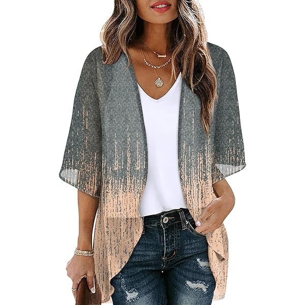Sunflower Cardigan Jacket Womans Half Sleeve Kimono Cardigans