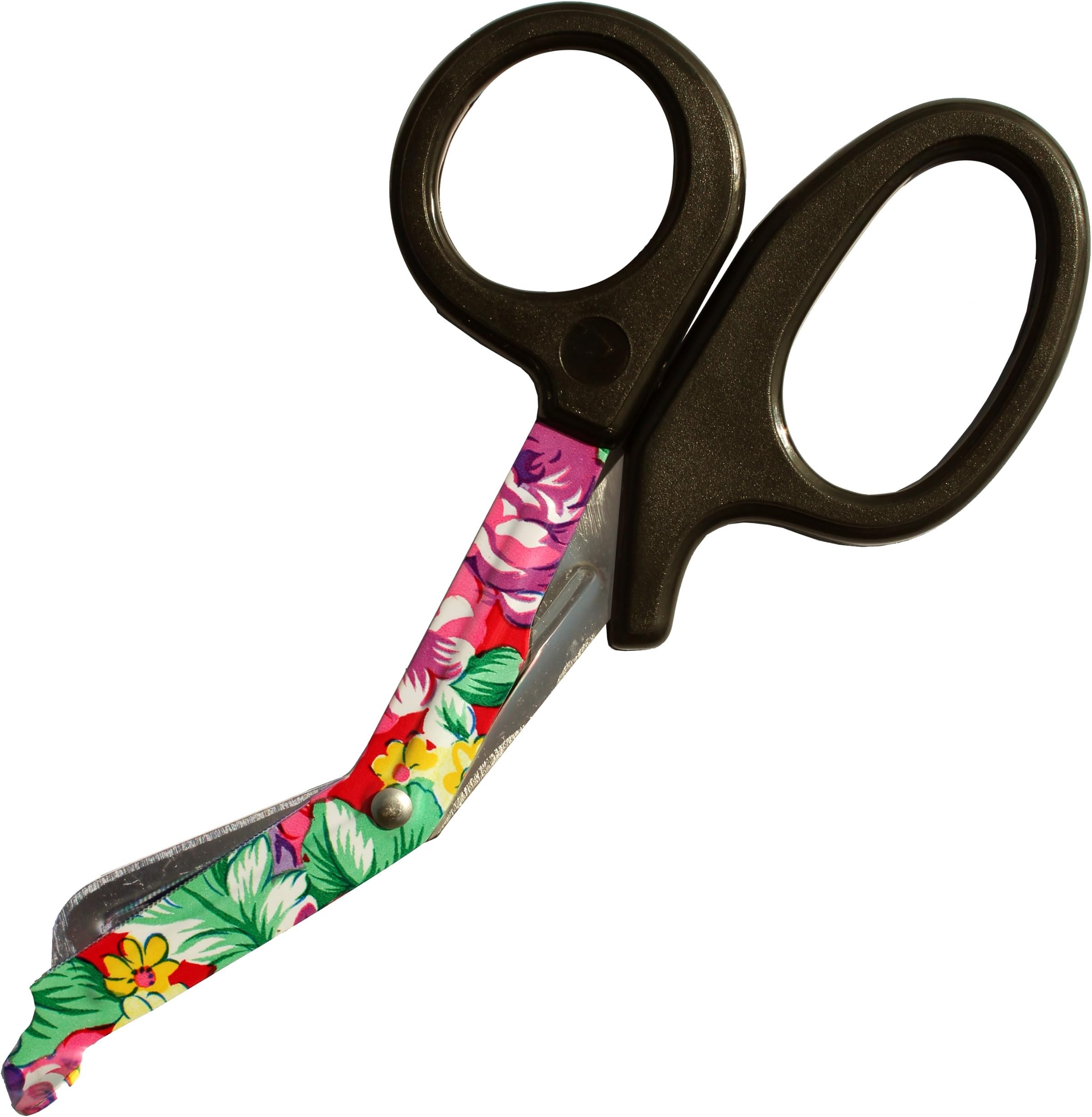 Modern Professional Medical Tools, Stainless Steel (7.5" Trauma Shears, MT101, Crazy Floral)