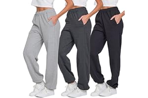 Ultra Performance Womens Joggers Wide Leg 3 Pack Sweatpants Women’s Active Jogger’s Baggy Cinch Bottoms Sweat Pants for Women