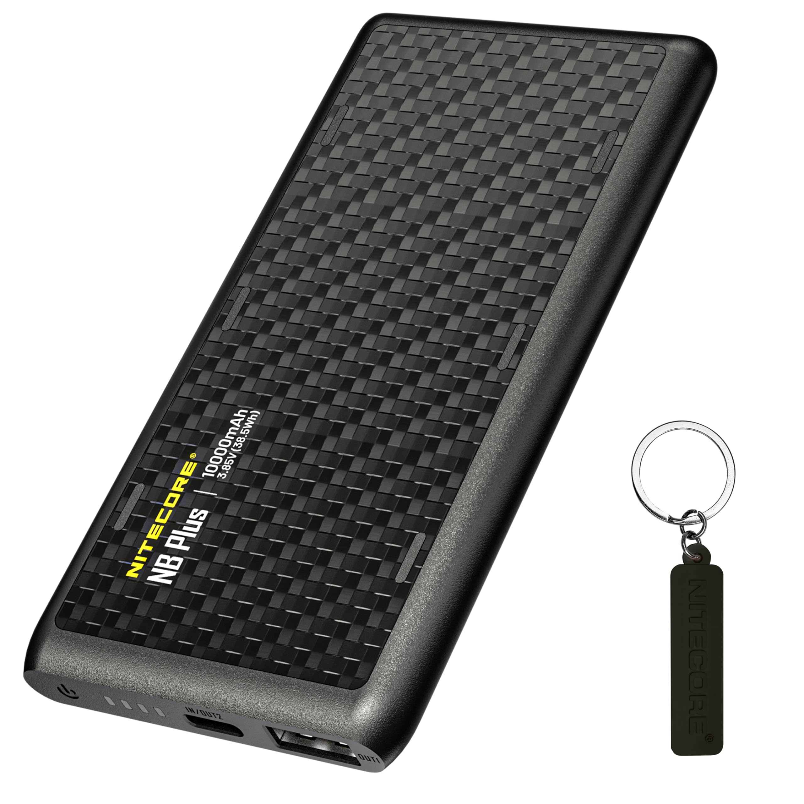 Nitecore NB Plus 10000mAh Power Bank IPX7 Waterproof Lightweight Competition-Grade Energy Bar Carbon Fiber Tag