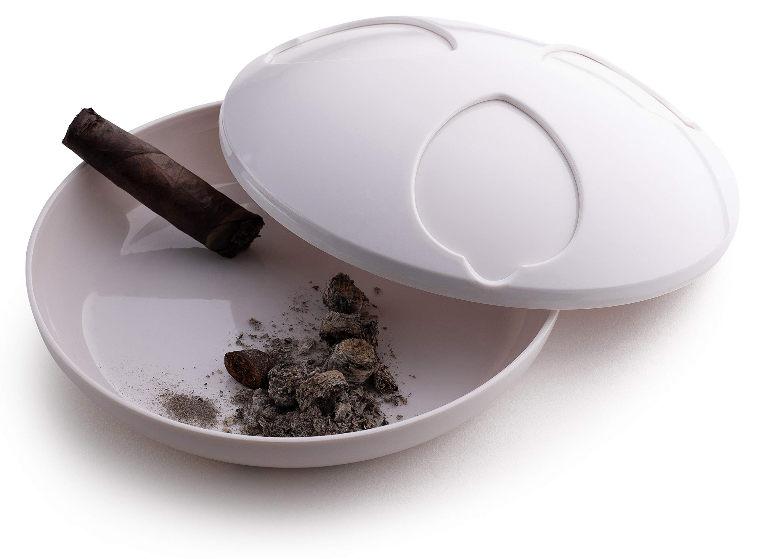 ASH STAY Sealing Wind & Odor Resistant Indoor/Outdoor Cigar Ashtray