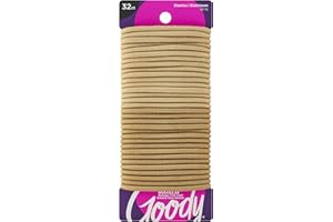 Goody Ouchless Women's Braided Elastics, Blondes, (32 CT Total/Pack of 1) 4MM for Medium Hair