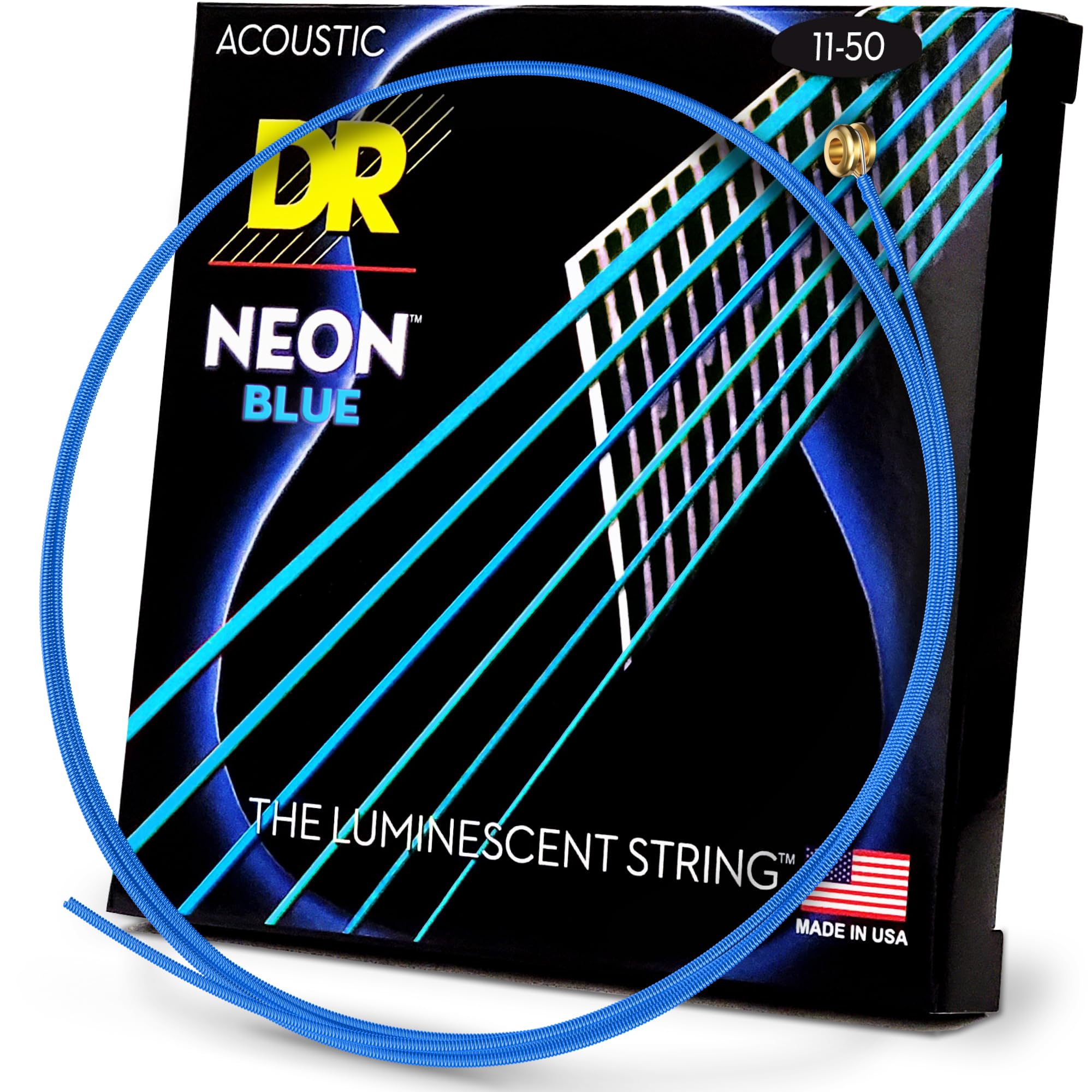 DR String NBA-11 Neon Blue Acoustic Strings Set