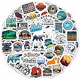 BulbaCraft Alaska Stickers for Water Bottles, Scrapbooking, Alaska Laptop Decals, Gifts for Women & Men