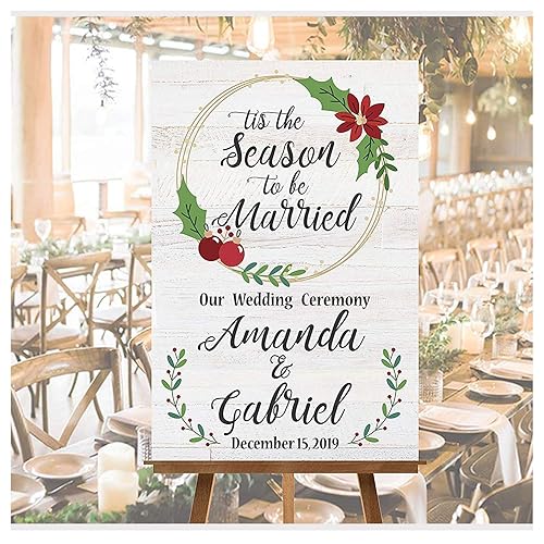 Amazon Com Speedyorders Tis The Season To Be Married Party Supplies Wedding Poster Sign Wedding Ceremony Sign Winter Wedding Sign Christmas Wedding Poster Winter Wedding Idea Size 24x18 36x24 And 48x36 Handmade