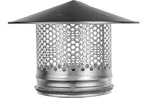 REPA MARKET 6 Inch Round Roof Rain Cap HVAC Vent Galvanized Steel All Weather Chimney Cap Roof Top Round Roof Vent with Rubber Gasket for Perfect Insulation Vent Cover (6'' Inch)
