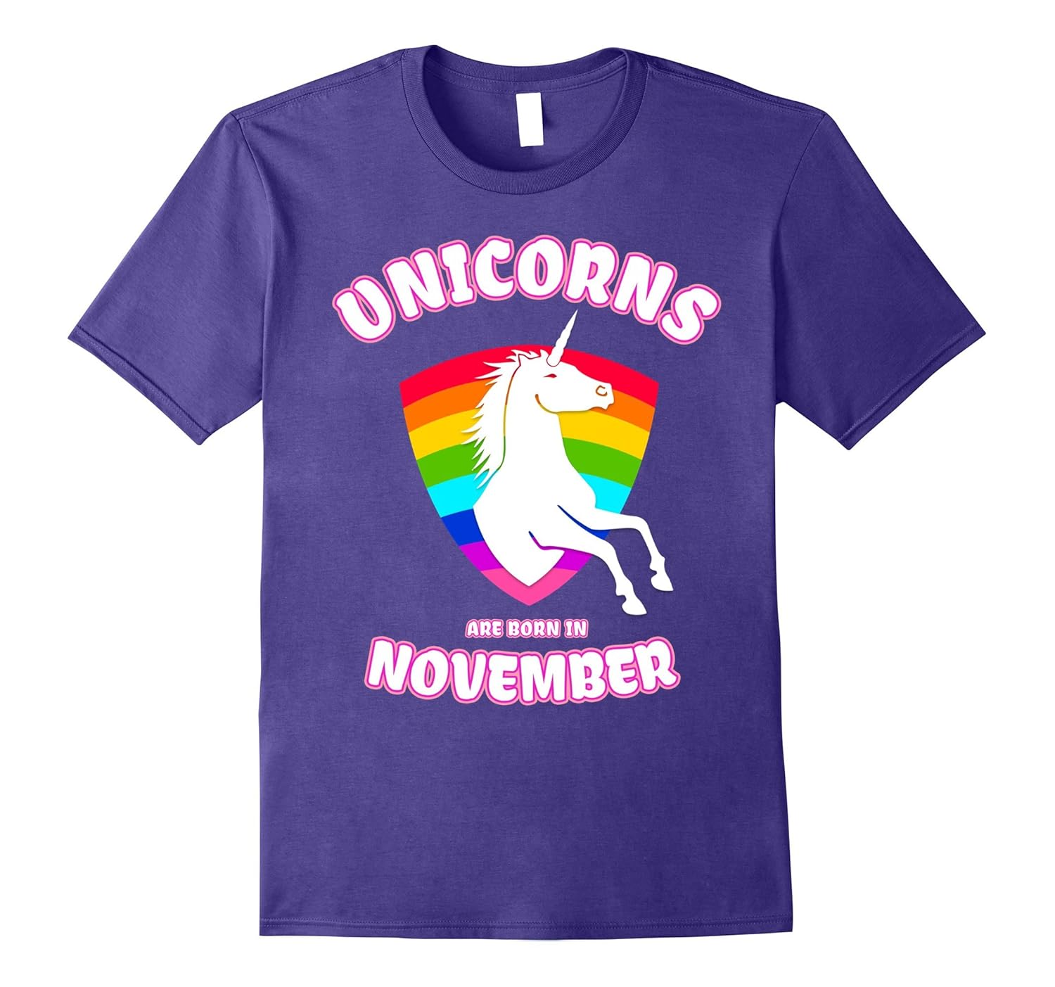 Unicorns Are Born In November Birthday T-Shirt Girls Women-Rose