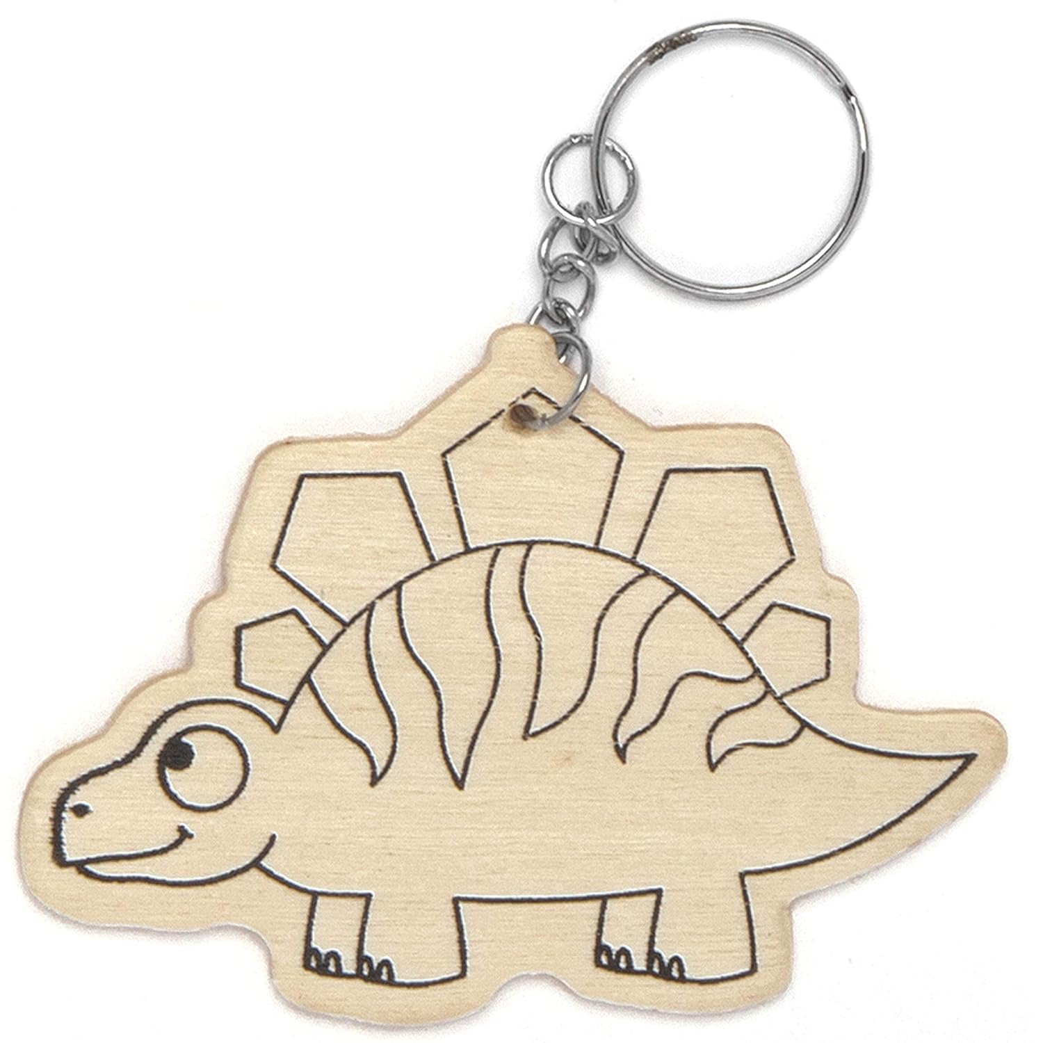 Baker Ross AT671 Dinosaur Wooden Keyrings - Pack of 10, for Kids to Make and Display in Arts and Crafts, Medium - Image 5