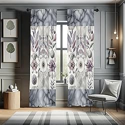 Ambesonne Geometric Floral Window Curtains, Classic
