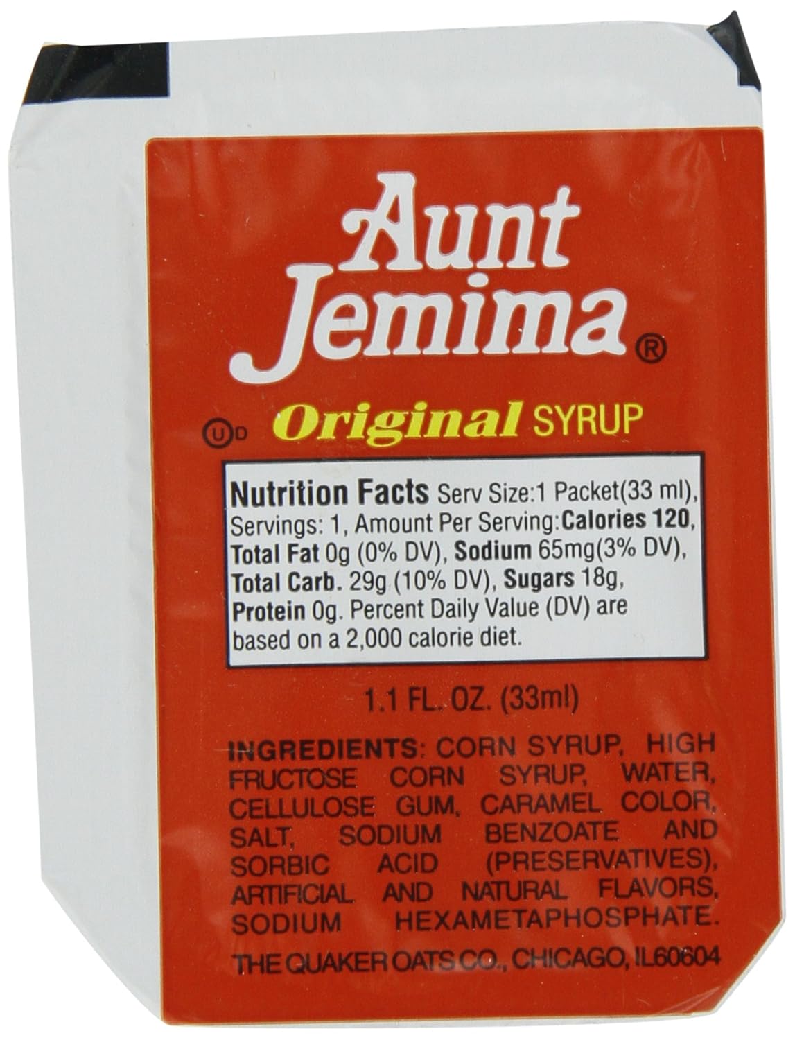Aunt Jemima Syrup Nutrition Label Runners High Nutrition