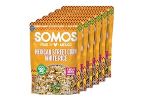 SOMOS Mexican Street Corn White Rice – Gluten Free, Non-GMO, Vegan & Microwavable Meals Ready to Eat - Delicious, Healthy & Convenient - Perfect for Burrito Bowls, Tostadas & More | 8.8 oz (Pack of 6)