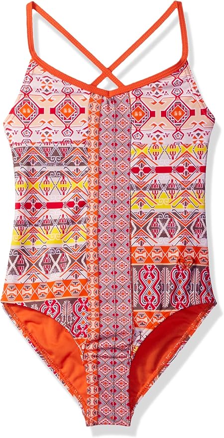 Roxy Big Girl - Espejo marroquí de una Pieza, Bermellón Naranja, 12