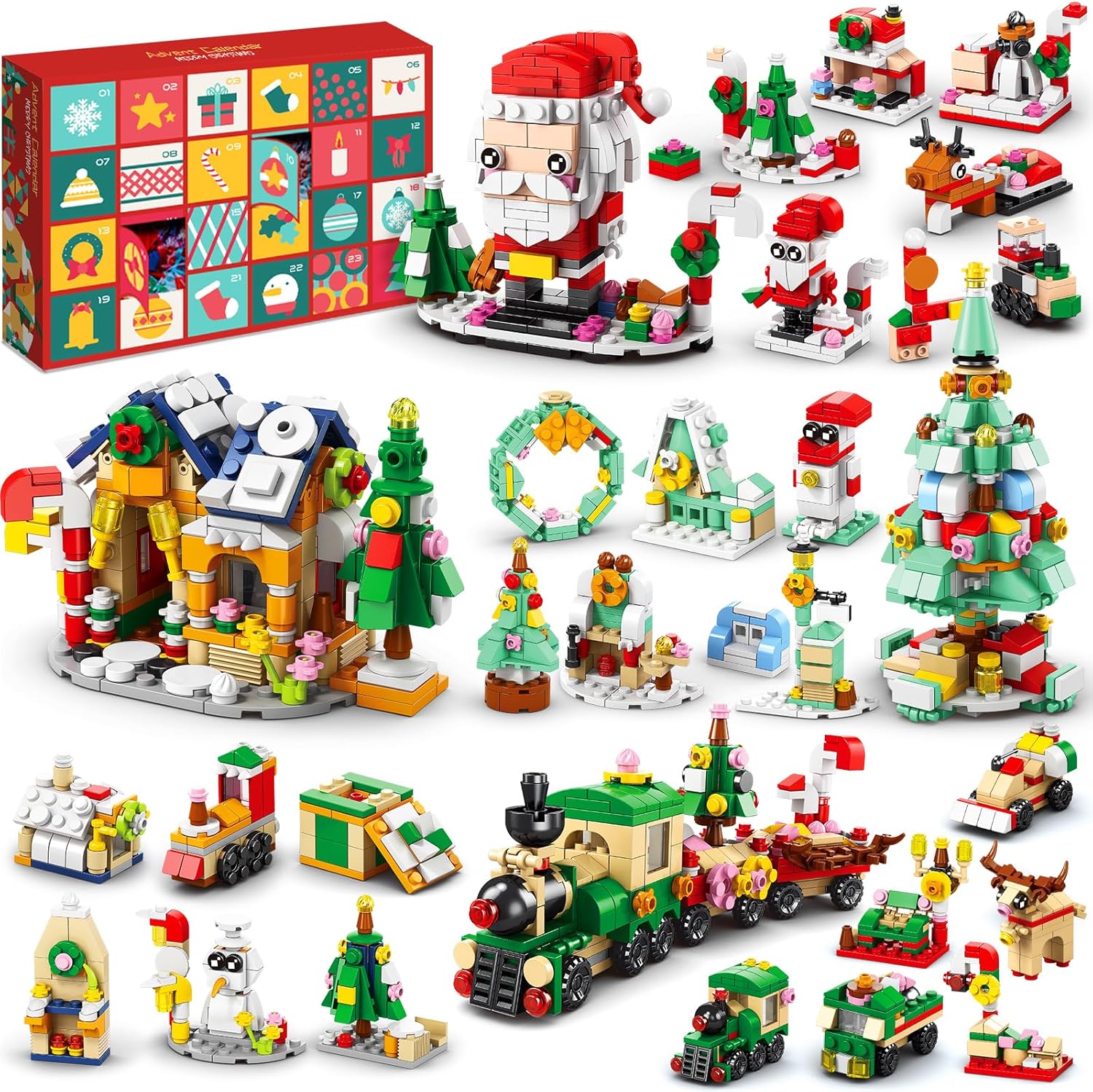 Advent Calendars - Advent calendar 2023 - Christmas countdown calendar,24 days of Christmas Advent calendar, Christmas building blocks,Christmas gifts for kids girls boys adult