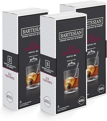 Amazon Bartesian オールドファッション カクテルミキサーカプセル 18個パック Bartesian プレミアムカクテルメーカー Bartesian ロックグラス 通販