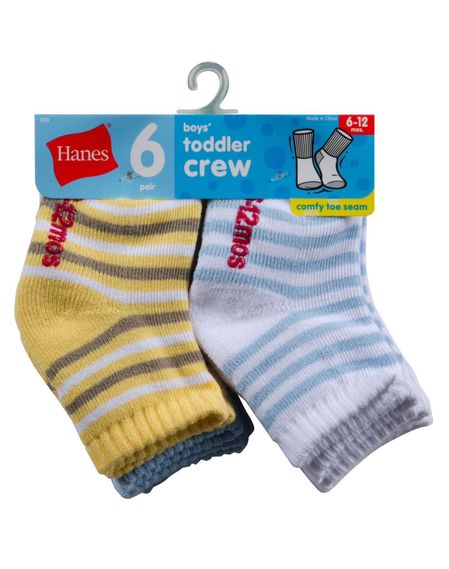 Buy Infant Toddler Boys Hanes 6 Pair NonSkid Crew Socks 26/6 Online