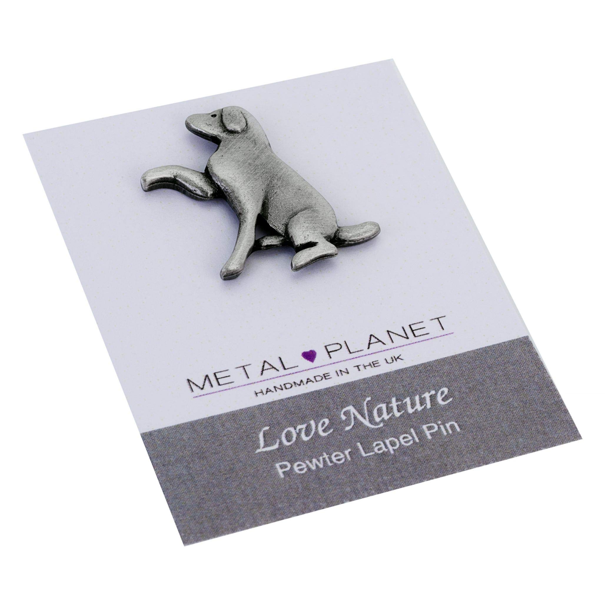 Labrador dog lapel pin badge, metal, UK dog gifts.