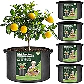 T4U 20 Gallon Grow Bags, Upgrade Fabric Grow Bags with Handles, Thickened Garden Plant Pots for Planting Vegetables, Tomato Planter, Smart Pots for Plants (10 Pack 10 Gal)