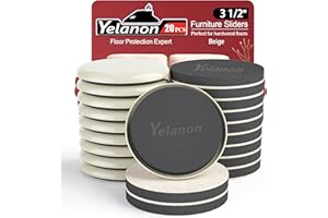 Yelanon Furniture Sliders, 20pcs-3 1/2” Felt Furniture Sliders for Carpet, Furniture Pads Hardwoods Floors, Heavy Furniture Movers Sliders, Reusable Moving Pads, Floor Protectors for Carpet