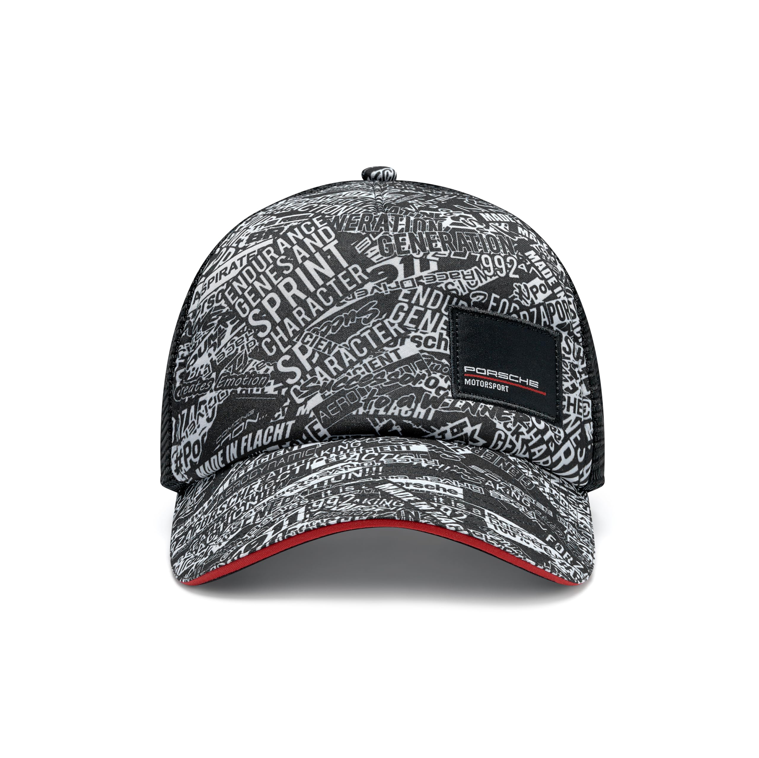 Porsche Motorsport Quoted AOP Trucker Hat - Black - One Size, Black, One size