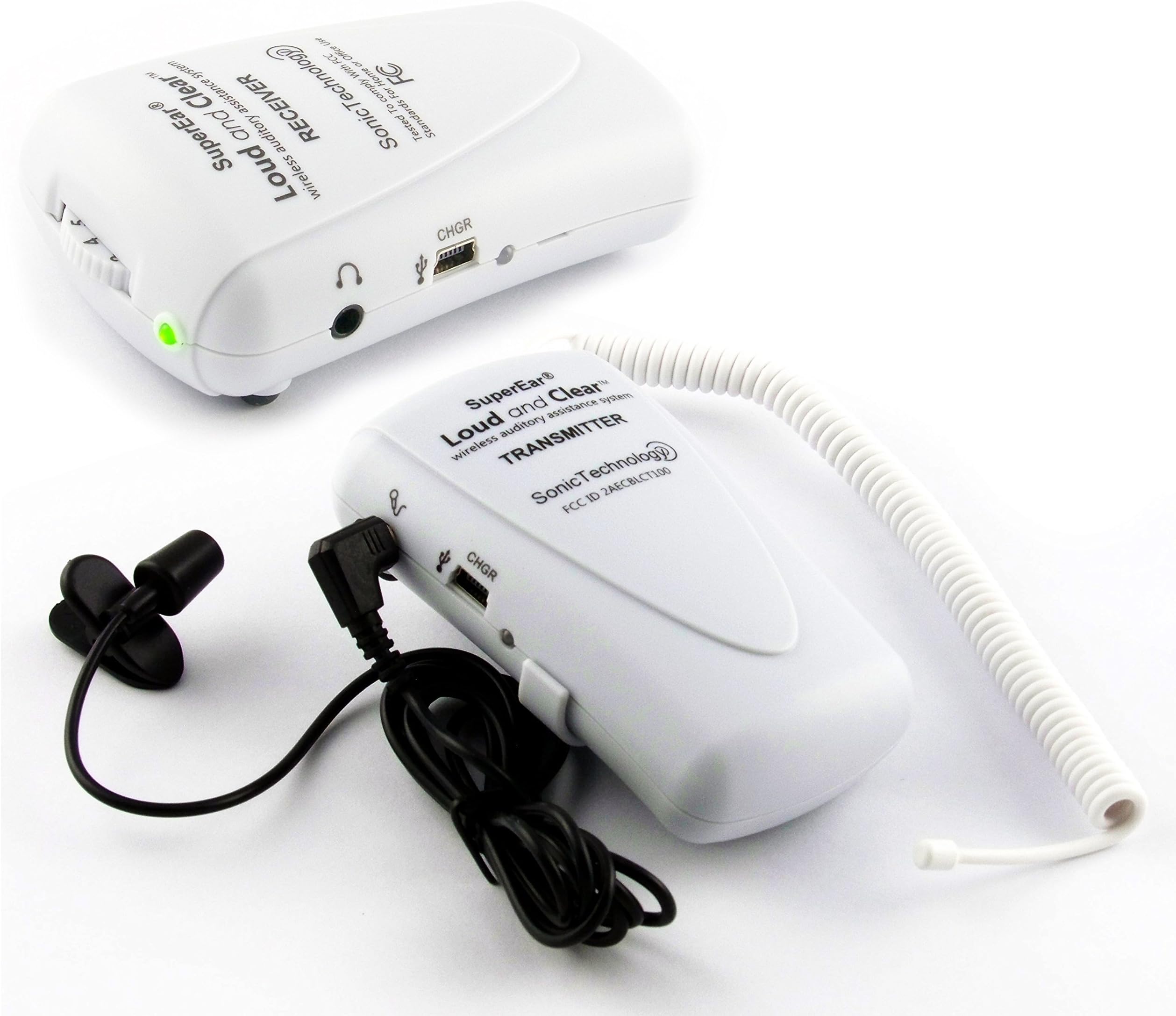 SuperEar FM Loud and Clear Wireless Listening System: Assistive Listening Device Basic Set for TV, Classrooms, Churches, Tour Guides. Includes: 1 Transmitter/1 Receivers
